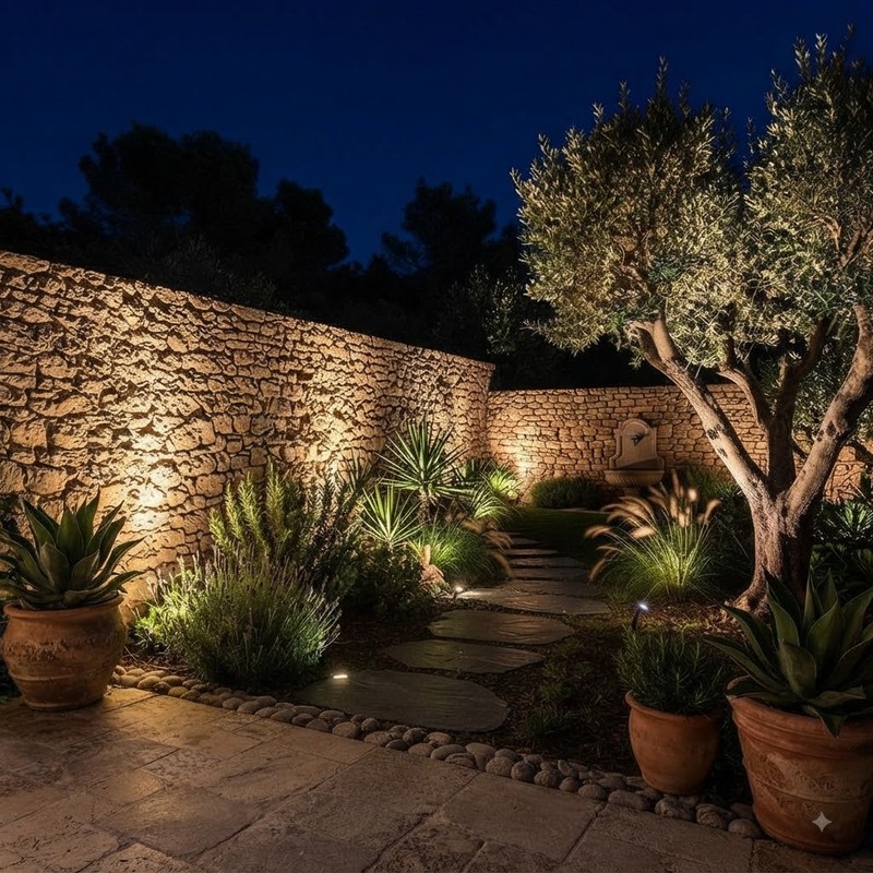 Éclairage extérieur de nuit